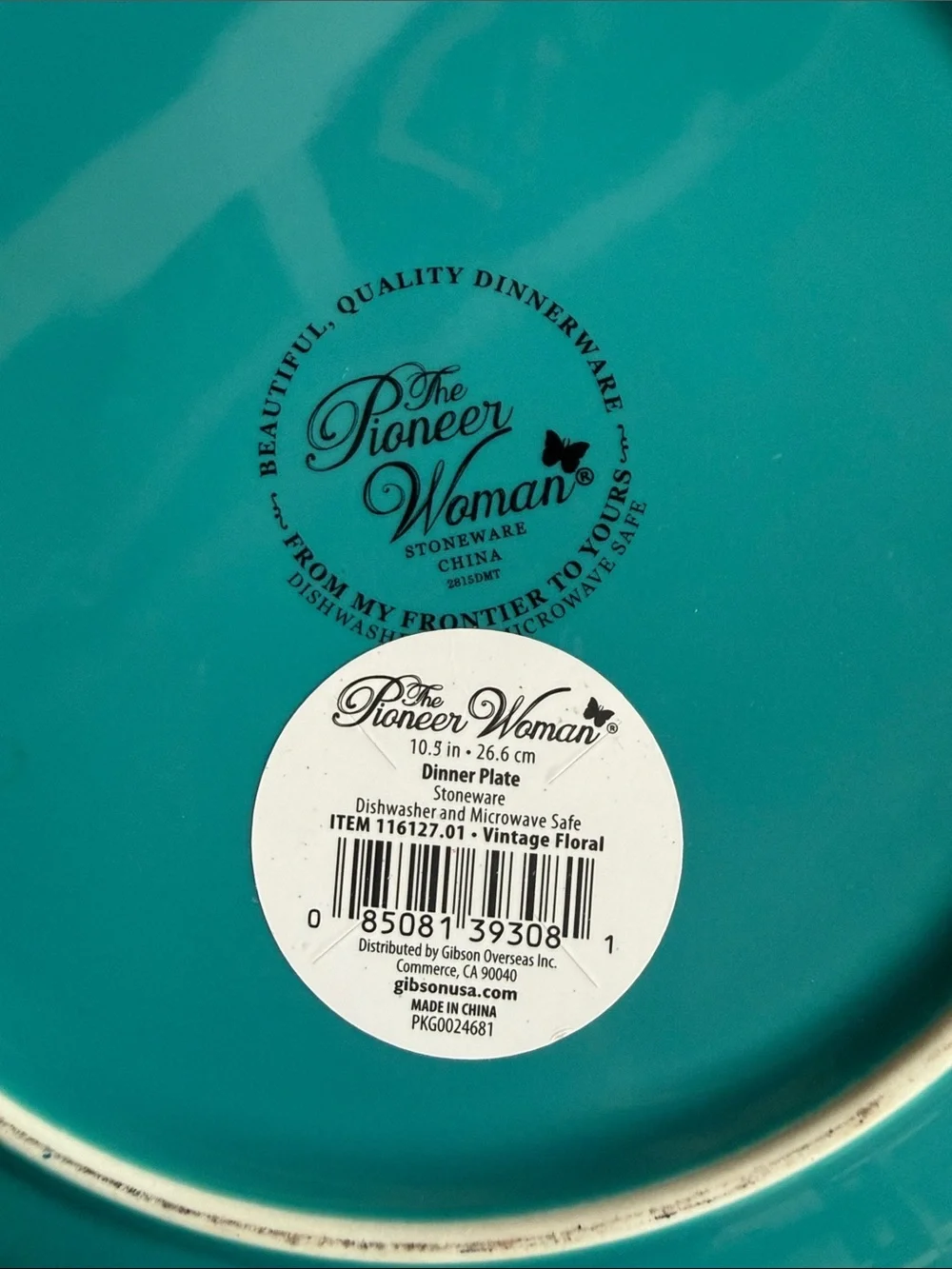 The Pioneer Woman Floral Ceramic Dinner Plate - Vintage Floral White, Red, Teal